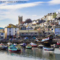 Buy canvas prints of Brixham Harbourfront Devon Coast by Pearl Bucknall