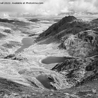 Buy canvas prints of Ogwen Mountain Landscape Snowdonia Black and White by Pearl Bucknall