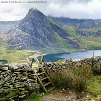 Buy canvas prints of Path to Tryfan and Llyn Ogwen Lake Snowdonia by Pearl Bucknall