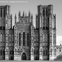 Buy canvas prints of Wells Cathedral Somerset Black and White by Pearl Bucknall