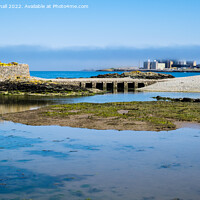 Buy canvas prints of Across Cemlyn Bay to Wylfa Anglesey by Pearl Bucknall