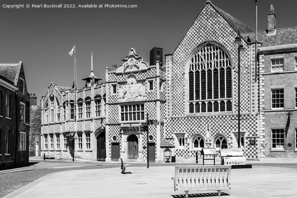 Old Kings Lynn Guildhall Black and White Picture Board by Pearl Bucknall