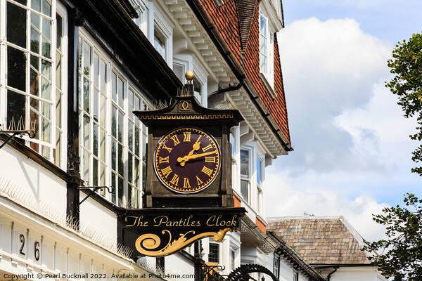 The Pantiles Clock Tunbridge Wells Picture Board by Pearl Bucknall