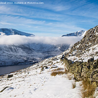 Buy canvas prints of Winter Landscape in Ogwen Valley Snowdonia by Pearl Bucknall
