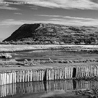 Buy canvas prints of Llanfairfechan Conwy Wales Coast Black and White by Pearl Bucknall