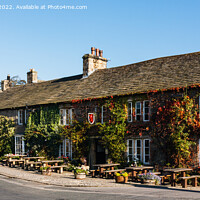 Buy canvas prints of Red Lion Pub in Burnsall Yorkshire pano by Pearl Bucknall