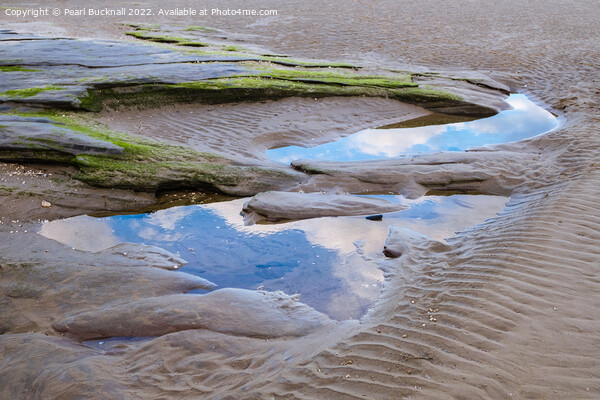 Sandy Low Tide Pools in Dee Estuary Wirral Peninsu Picture Board by Pearl Bucknall