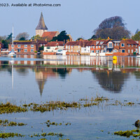 Buy canvas prints of Bosham Reflected Chichester Harbour Sussex Pano by Pearl Bucknall
