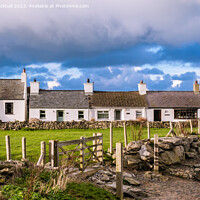 Buy canvas prints of Moelfre Cottages Anglesey Wales by Pearl Bucknall