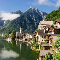Buy canvas prints of Lake Hallstattersee Hallstatt Austria Alps by Pearl Bucknall