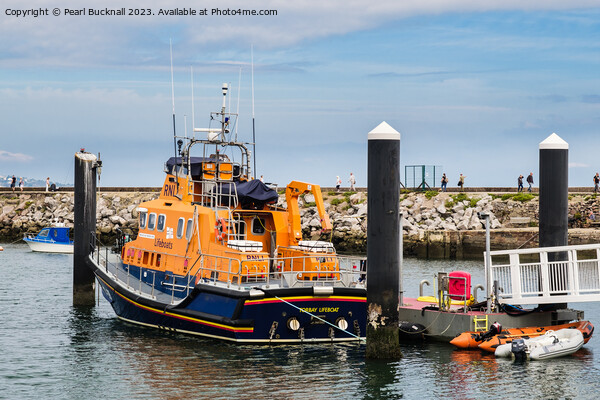RNLI Lifeboat Brixham Harbour Devon Coast Picture Board by Pearl Bucknall