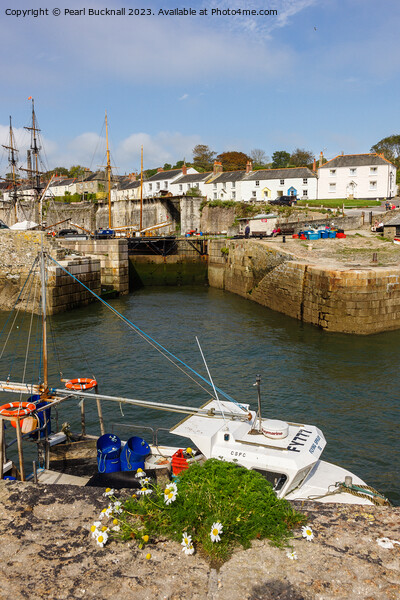 Charlestown Harbour Cornwall Coast Picture Board by Pearl Bucknall