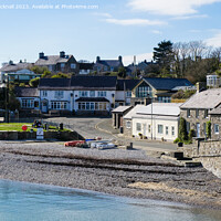 Buy canvas prints of Moelfre Beach Anglesey by Pearl Bucknall