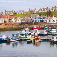 Buy canvas prints of Findochty Harbour Morayshire Scotland by Pearl Bucknall