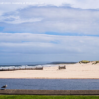 Buy canvas prints of Lossiemouth East Beach Moray Firth by Pearl Bucknall