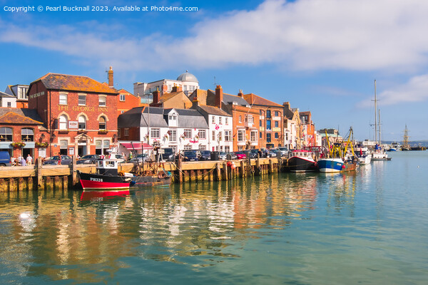 Colourful Weymouth Harbour Dorset Picture Board by Pearl Bucknall