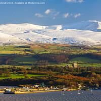 Buy canvas prints of Bangor and Snowdonia from Anglesey by Pearl Bucknall