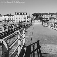 Buy canvas prints of Beaumaris Pier Anglesey Black and White by Pearl Bucknall