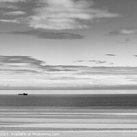 Buy canvas prints of A Simple Seascape Coast Scene in Black and White by Pearl Bucknall