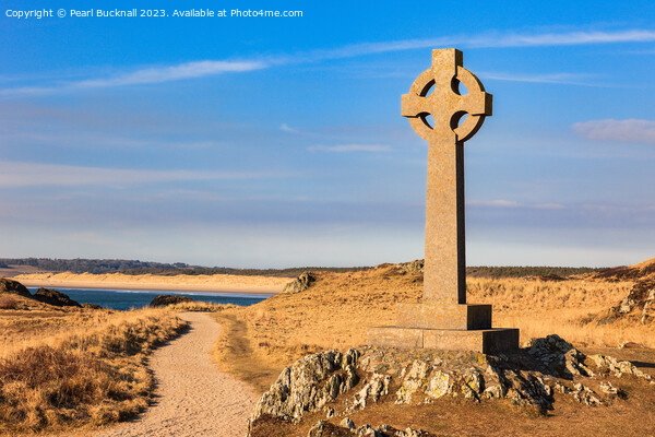Llanddwyn Island Celtic Cross Anglesey Walk Picture Board by Pearl Bucknall