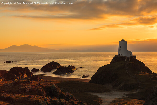 Ynys Llanddwyn Island Sunset Anglesey Coast Picture Board by Pearl Bucknall