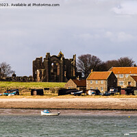 Buy canvas prints of Lindisfarne Priory Holy Island Northumberland Pano by Pearl Bucknall