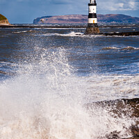 Buy canvas prints of Rough Seas at Penmon Anglesey Coast by Pearl Bucknall