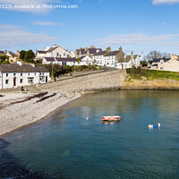 Buy canvas prints of Moelfre Beach Anglesey Panoramic  by Pearl Bucknall