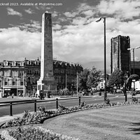 Buy canvas prints of Harrogate Cenotaph Yorkshire Black and White by Pearl Bucknall