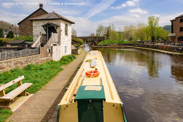 Canal Boat in Brecon and Monmouth Canal Basin Picture Board by Pearl Bucknall