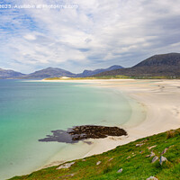 Buy canvas prints of Beautiful Luskentyre Beach Harris Scotland Pano by Pearl Bucknall