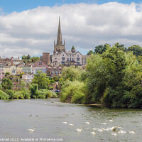 Buy canvas prints of Ross on Wye River Herefordshire Landscape by Pearl Bucknall