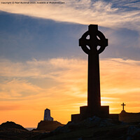 Buy canvas prints of Llanddwyn Island Sunset Silhouette on Anglesey by Pearl Bucknall