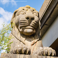 Buy canvas prints of Britannia Bridge Lion by Pearl Bucknall