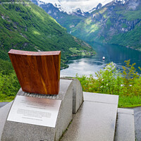 Buy canvas prints of Queens Chair above Geiranger Fjord Norway by Pearl Bucknall