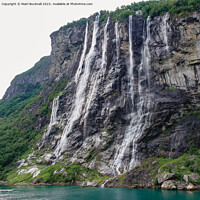 Buy canvas prints of Seven Sisters Waterfall Geiranger Fjord Norway by Pearl Bucknall