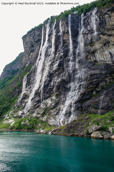 Seven Sisters Waterfall Geiranger Fjord Norway Picture Board by Pearl Bucknall
