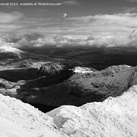 Buy canvas prints of Winter Snow on Y Lliwedd Mountain in Snowdonia mon by Pearl Bucknall
