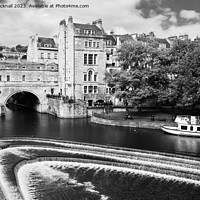 Buy canvas prints of Pulteney Bridge Bath Somerset Black and White by Pearl Bucknall