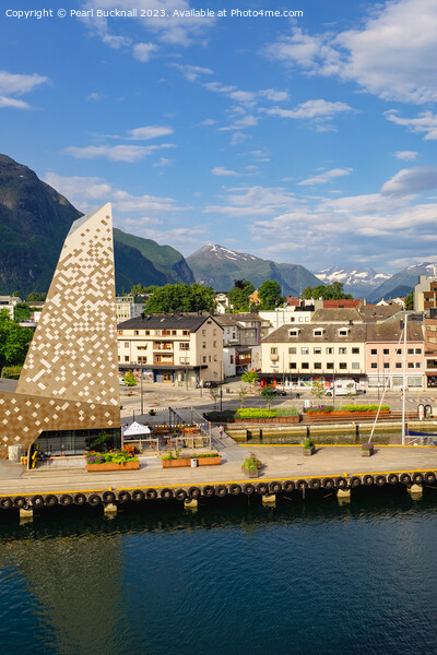 Andalsnes Town Harbour in Norway Picture Board by Pearl Bucknall