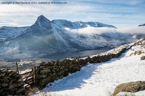 Ogwen Valley in Winter Snowdonia Picture Board by Pearl Bucknall