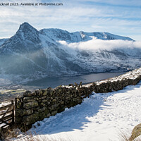 Buy canvas prints of Ogwen Valley in Winter Snowdonia by Pearl Bucknall