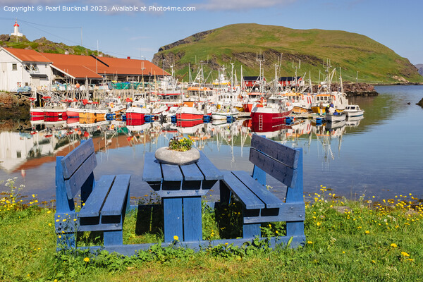 Fishing Boats in Harbour Norway Picture Board by Pearl Bucknall