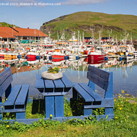 Buy canvas prints of Fishing Boats in Harbour Norway by Pearl Bucknall