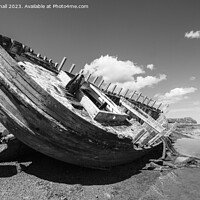 Buy canvas prints of Traeth Dulas Ship Wreck Anglesey in Monochrome by Pearl Bucknall