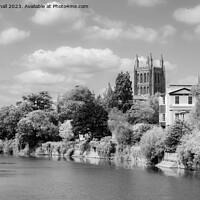 Buy canvas prints of On the Banks of River Wye Herefordshire Mono by Pearl Bucknall
