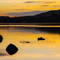 Buy canvas prints of Tranquil Sunset on Coniston Water Lake District by Pearl Bucknall