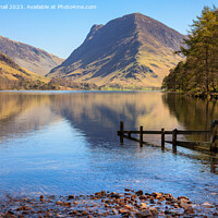 Buy canvas prints of Fleetwith Pike Reflections in Buttermere Lake Dist by Pearl Bucknall