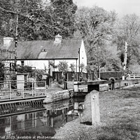 Buy canvas prints of Monmouthshire and Brecon Canal black and white by Pearl Bucknall
