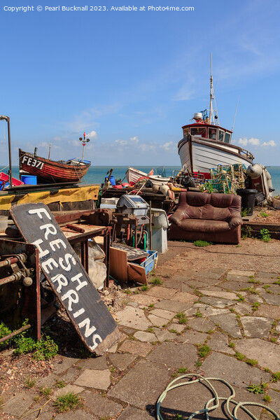 Fishing Boats Deal Seafront Kent Picture Board by Pearl Bucknall